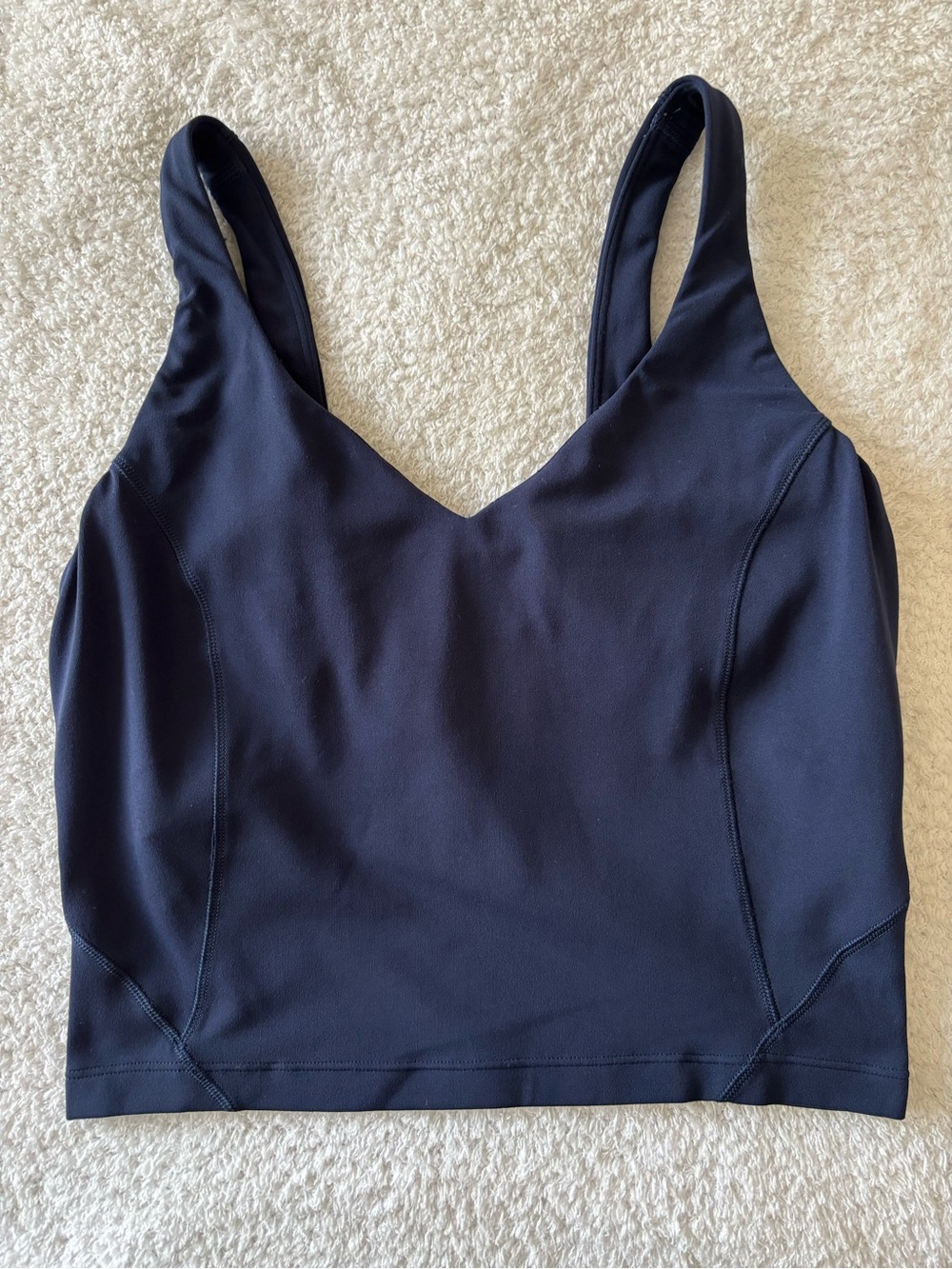 Lululemon Dark Blue Cropped V Neck Sports Tank